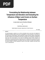 Download Formulating the Relationship between Temperature and Elevation and Evaluating the Influence of Major Land Covers on Surface Temperature by yafetb SN21553665 doc pdf