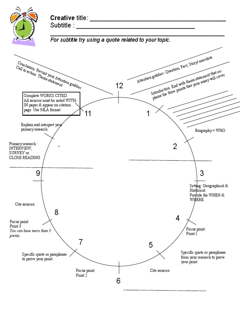 2014 Clock Outline Template Title 3 Main Points | PDF