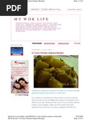 A1 Curry Chicken Express Recipe