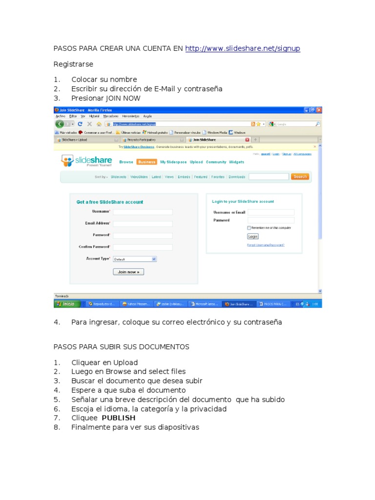 Guía Rápida: Crear y Subir en SlideShare | PDF | Estudios de idiomas ...