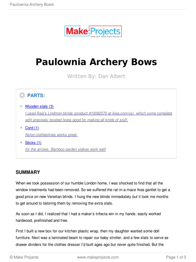 Paulownia Archery Bows | PDF | Bow And Arrow | Archery