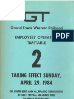 1984 Grand Trunk Western Railroad Employees' Timetable