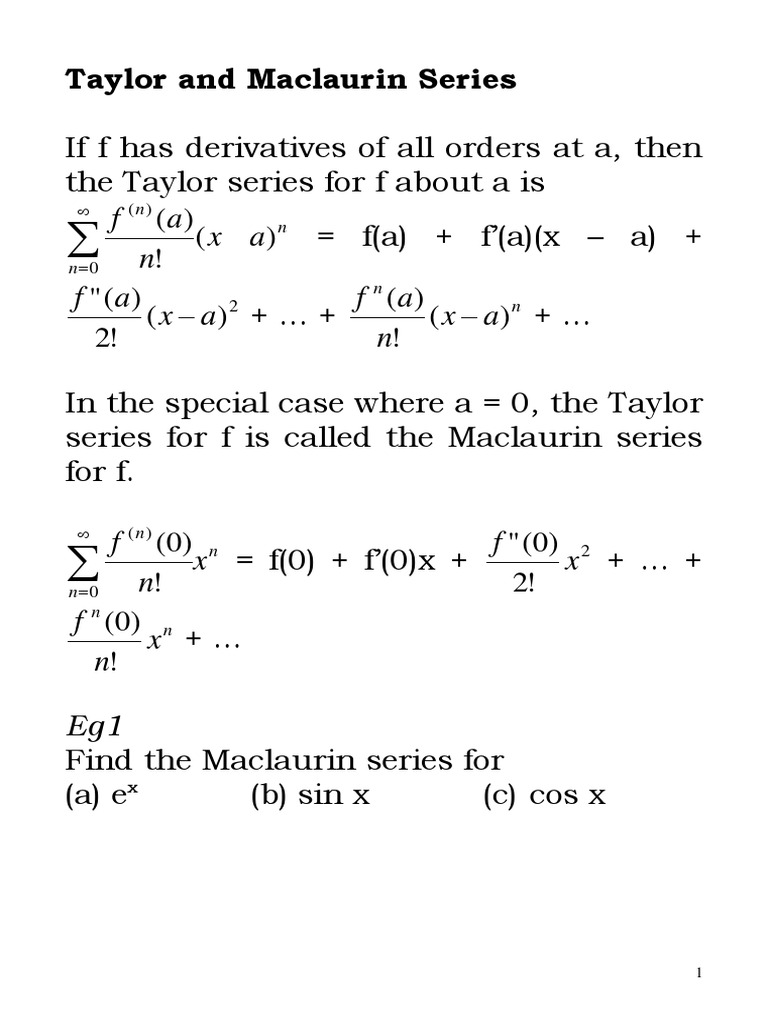 What Is The Taylor And Maclaurin Series? – POVG
