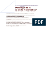 Decalogo de La Didactica de La Matematica