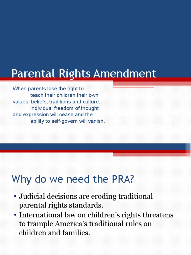 Parental Rights Amendment Overview | PDF | Natural And Legal Rights ...