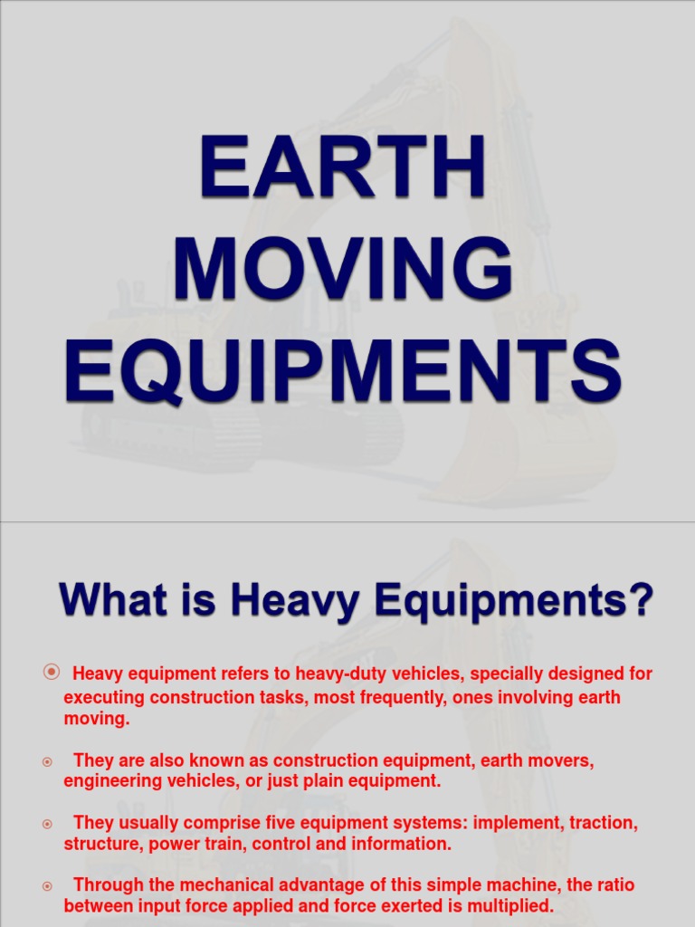Overview of Earth Moving Equipment | PDF | Heavy Equipment | Dredging