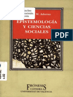 Adorno Theodor - Epistemologia Y Ciencias Sociales