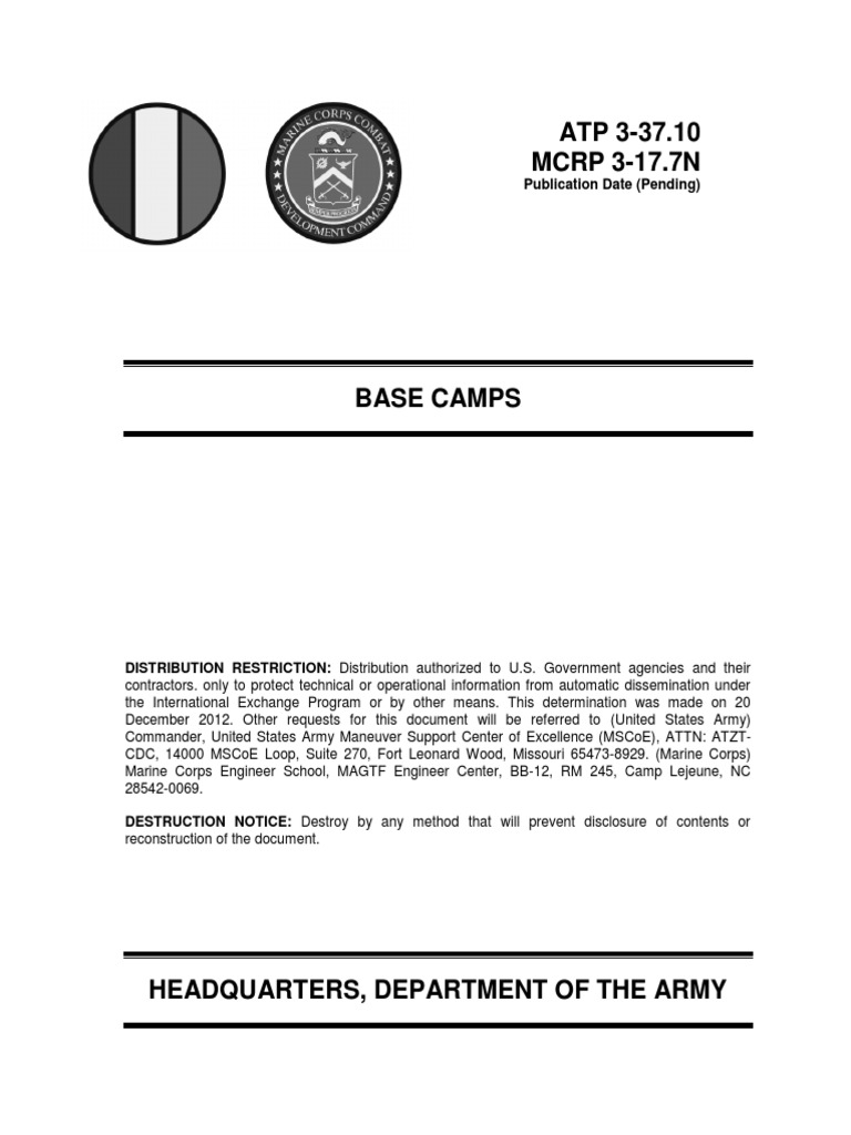 Atp 3 37 10 base camps pdf united states marine corps united