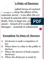 Banker's Duty of Secrecy