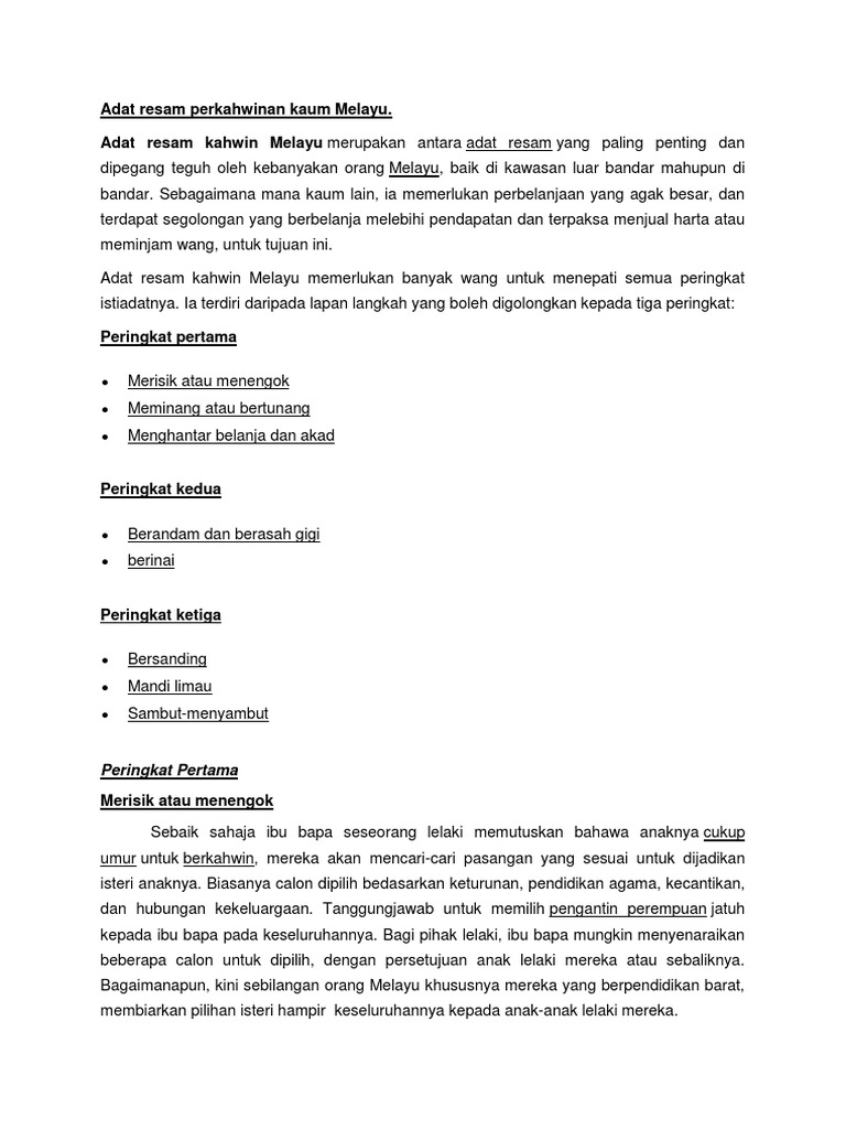 Adat Resam Kahwin Melayu Pdf