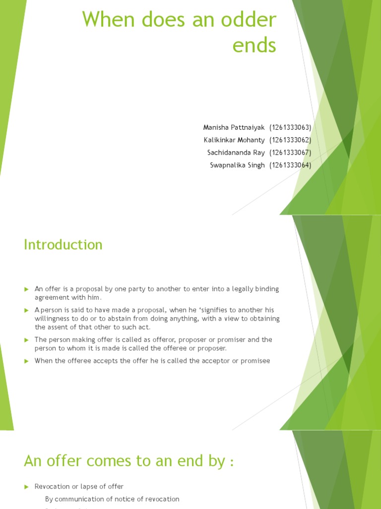 Ending an Offer: Key Factors Explained | PDF