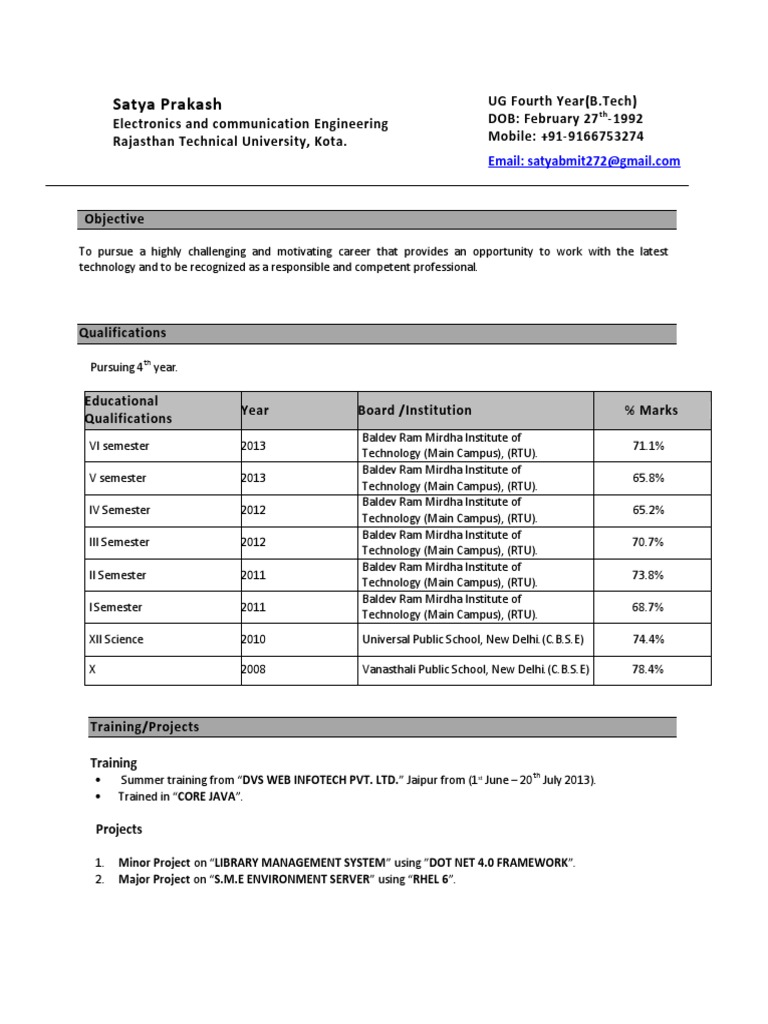 Electronics Engineering Student Profile | PDF