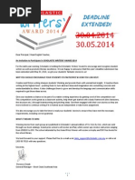 Download Scholastic Writers Award 2014 Entry Form Malaysia 1 by Yasmin Min SN215656400 doc pdf