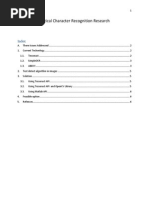 Optical Character Recognition Research: Index