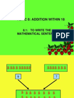 Topic 8: Addition Within 18: 8.1: To Write The Mathematical Sentence