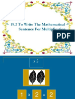 19.2 To Write The Mathematical Sentence For Multiplication