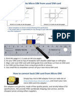 Convert full-size SIM to Micro-SIM with printable template