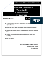 Spoken Tutorial Workshop On Topic: Latex: Iit Bombay