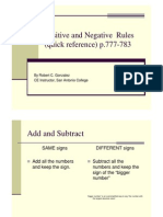 Positive and Negative Quick Reference