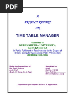 Time Table Manager: A Project Report