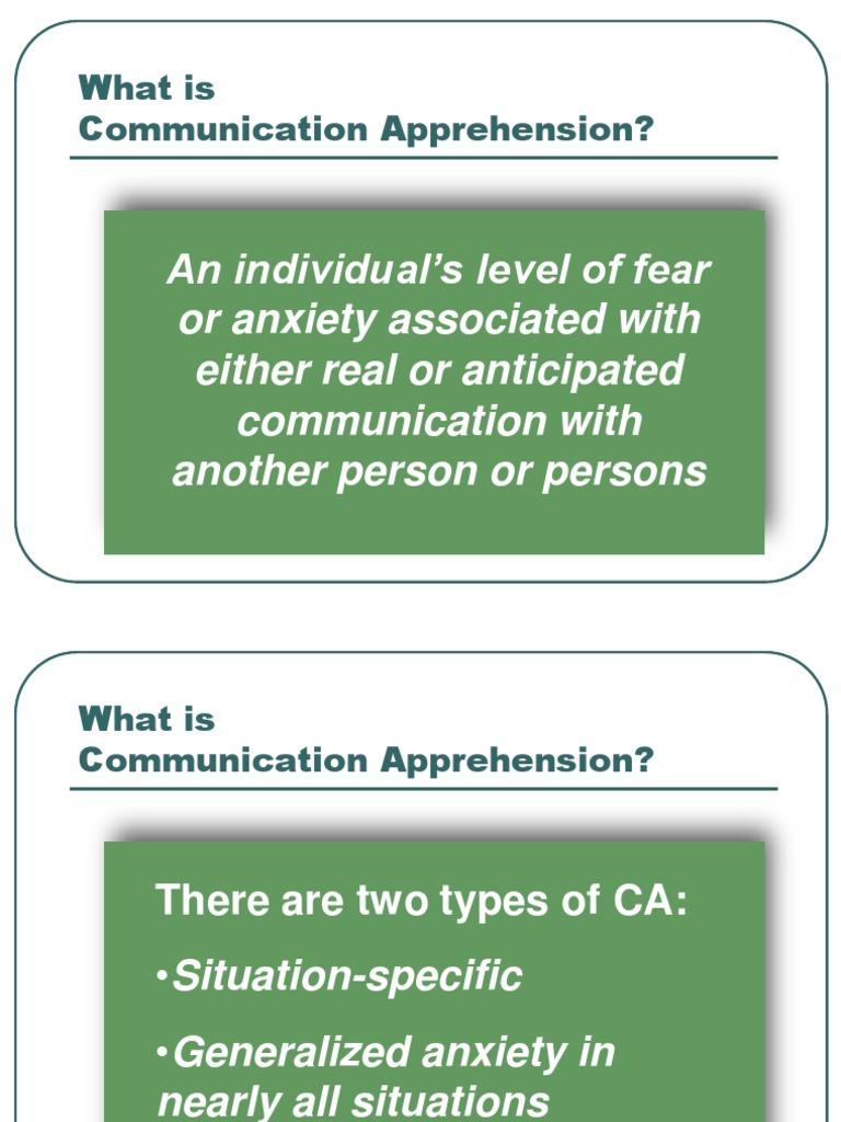 Understanding Communication Apprehension | PDF