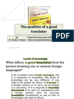 The Qualities of A Good Translator, by Dr. Shadia Yousef Banjar