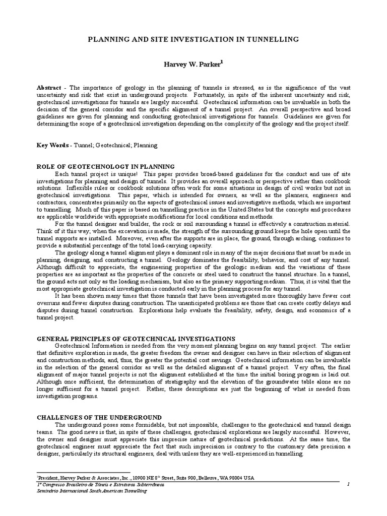 Geotechnical Guidelines for Tunnelling | PDF | Geotechnical Engineering ...