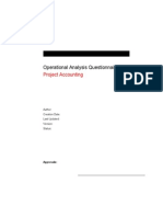 Operational Analysis Questionnaire: Project Accounting