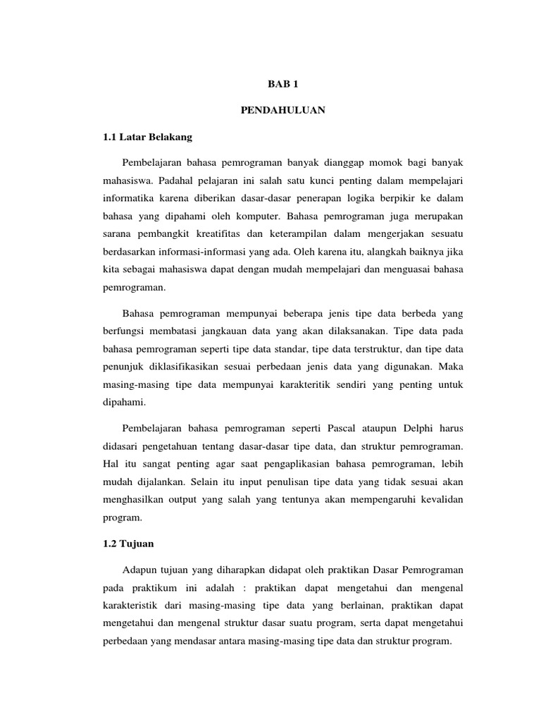 Tipe Data Terstruktur Pada Pascal - Berbagi Struktur