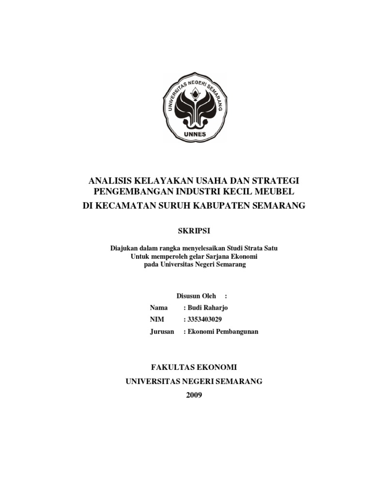 Analisis Kelayakan Usaha Dan Strategi Pengembangan Industri Kecil