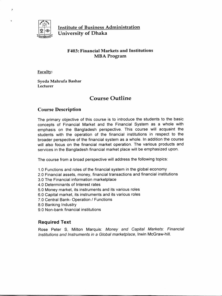 FI Course Outline | PDF | Business