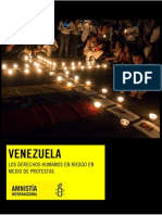 Amnistía Internacional - Informe Venezuela. Los Derechos Humanos en Riesgo en Medio de Protestas