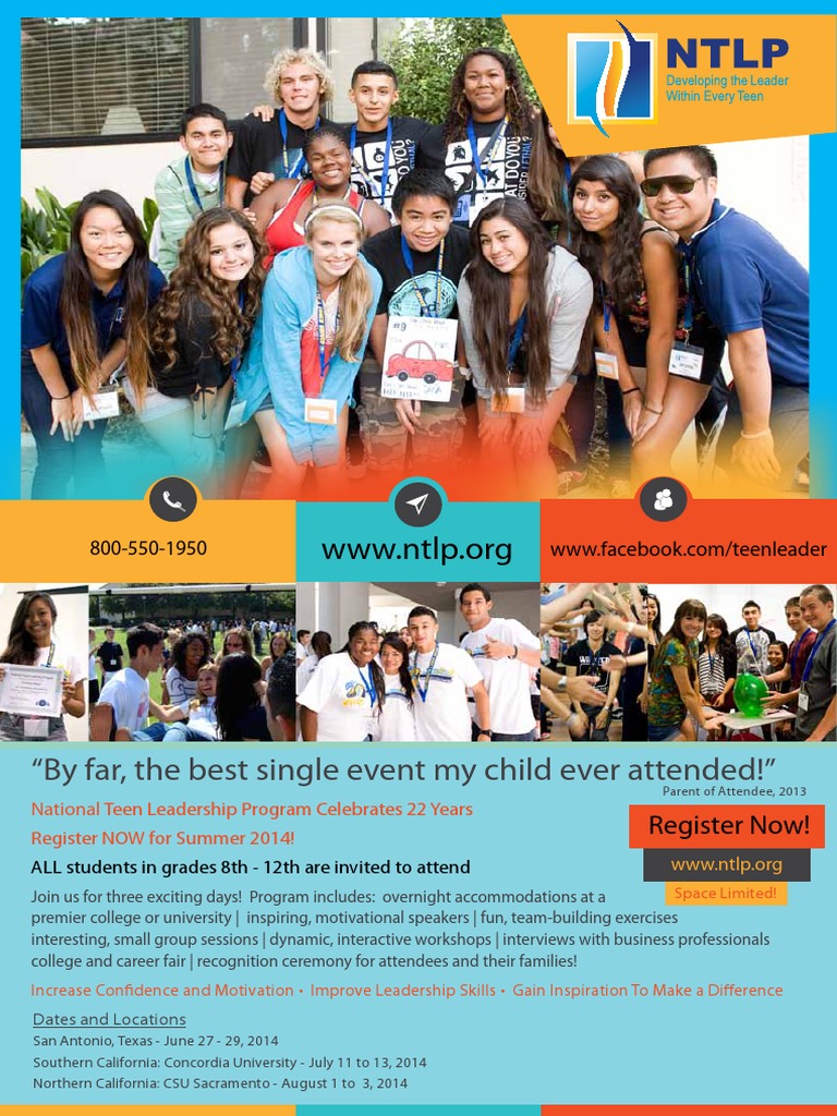 National Teen Leadership Program 2014 | PDF | Career & Growth | Social ...