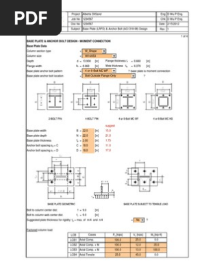 PIN and Moment Connection Base Plate