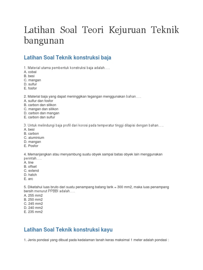 Contoh Soal Dan Jawaban Teknik Gambar Bangunan Kls X Ilmusosial Id