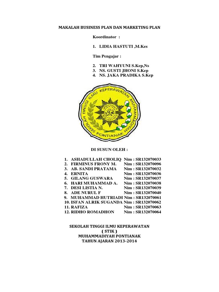 Contoh Makalah Bisnis Plan Koperasi