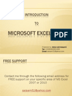 Introduction to Microsoft Excel 2007 & MS Excel 2010