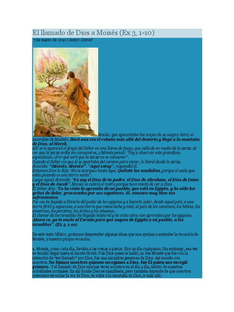 El Llamado de Dios A Moisés | PDF | Moisés | Abrahán