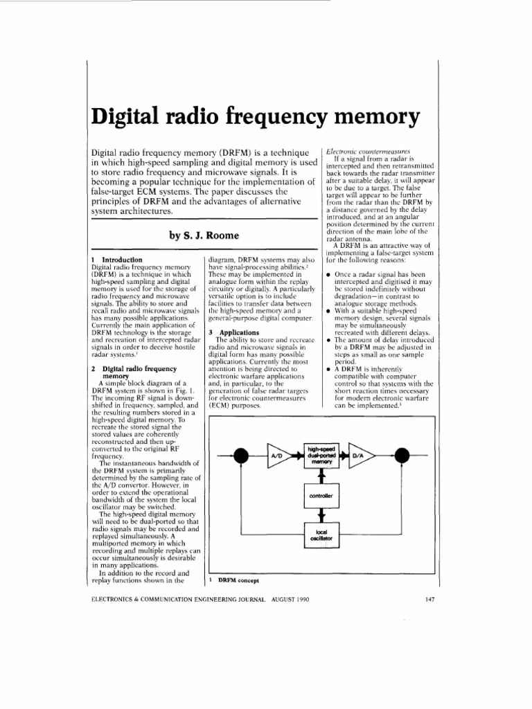 DRFM Basic Paper PDF Analog To Digital Converter Bandwidth
