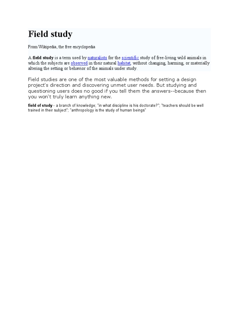 Field Study | PDF