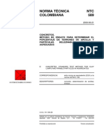 NTC 589 Concretos. Método de Ensayo para Determinar el Porcentaje de Terrones de Arcilla y Partículas Deleznables en los Agregados