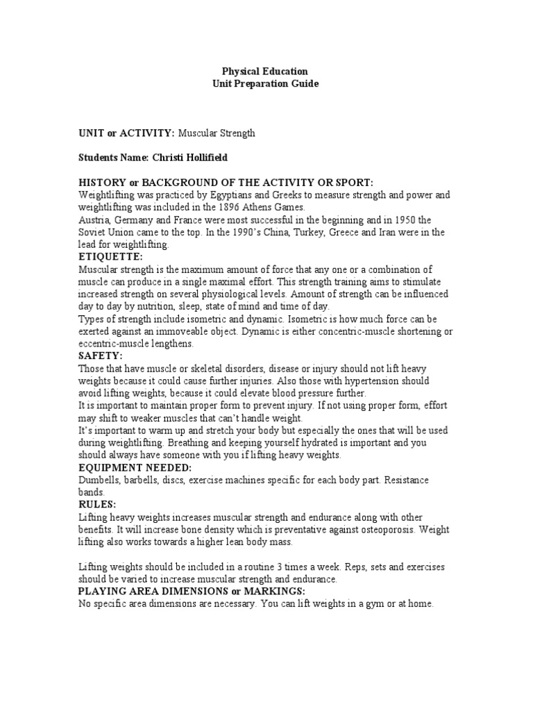 Activity Prepphye137 | PDF | Weight Training | Management Of Obesity