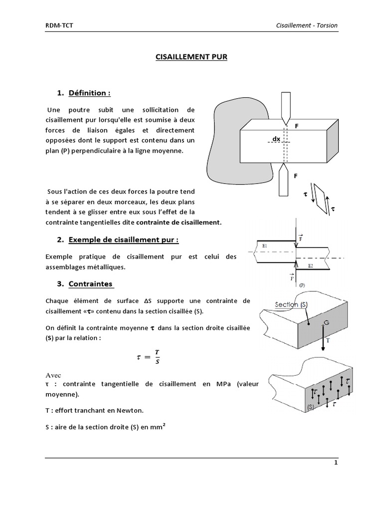 Cisaillement PDF, PDF, Contrainte de cisaillement