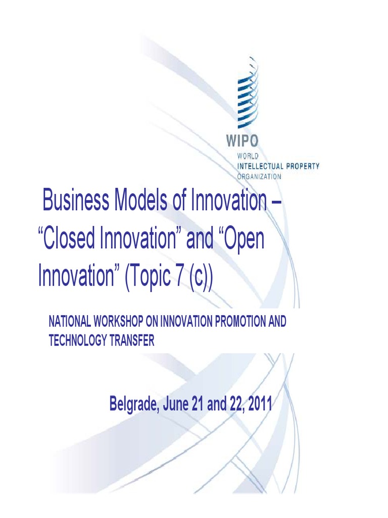 Closed vs Open Innovation Models | PDF | Intellectual Property ...
