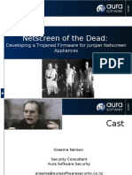 Netscreen of The Dead:: Developing A Trojaned Firmware For Juniper Netscreen Appliances