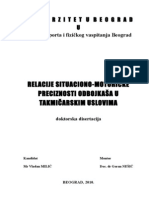 Doktorat RELACIJE SITUACIONO-MOTORIČKE PRECIZNOSTI ODBOJKAŠA U