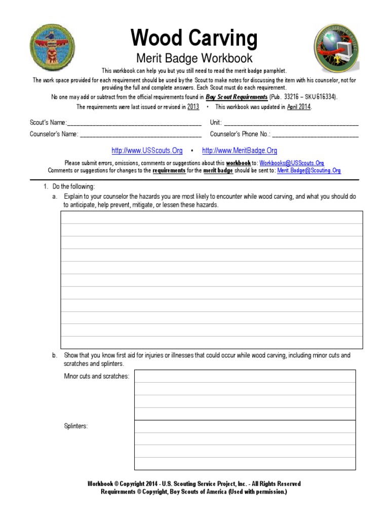 Wood Carving  Boy Scouts Of America  Scouting With Regard To Weather Merit Badge Worksheet