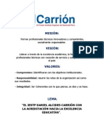 Caratula de Folder - Mision - Vision Carrion