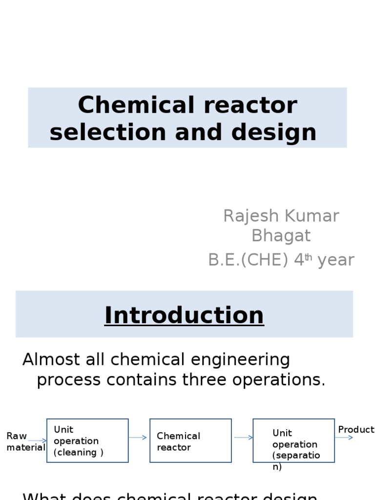 Chemical Reactor Design Fundamentals | PDF | Chemical Reactor ...