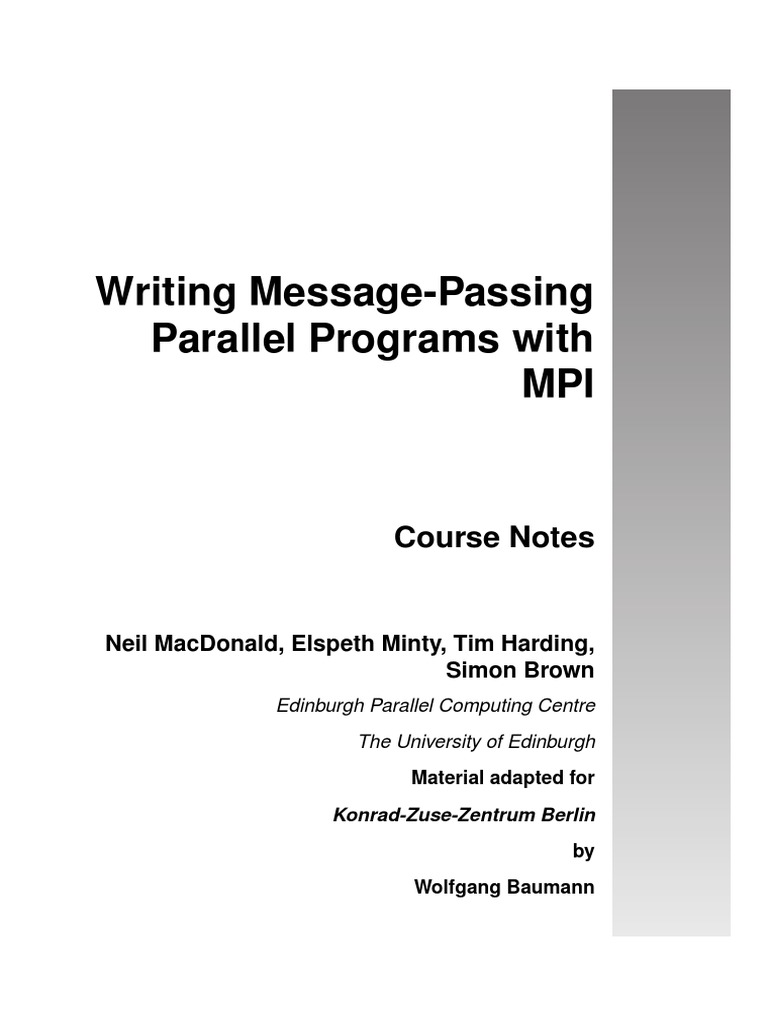 MPI Message-Passing Programming Guide | PDF